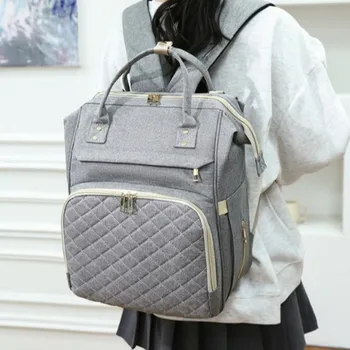 Nylon Mommy Bag Solid Color Multifunctional Maternity Travel Bag Hand-held Insulated Pockets Diaper Backpack Baby Care