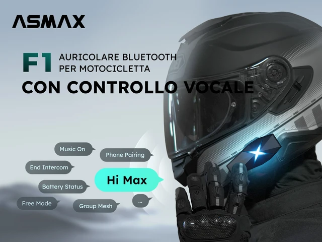 Auricolare Bluetooth Per Casco Moto - 80h Autonomia, Impermeabile IPX7, Ultra Sottile - Foto 11