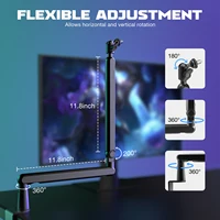 FIFINE Adjustable Low-profile Arm Microphone Stand with Cable Managment/Desk Mount, Suspension Boom for K688 Ampligame AM8-BM88 3