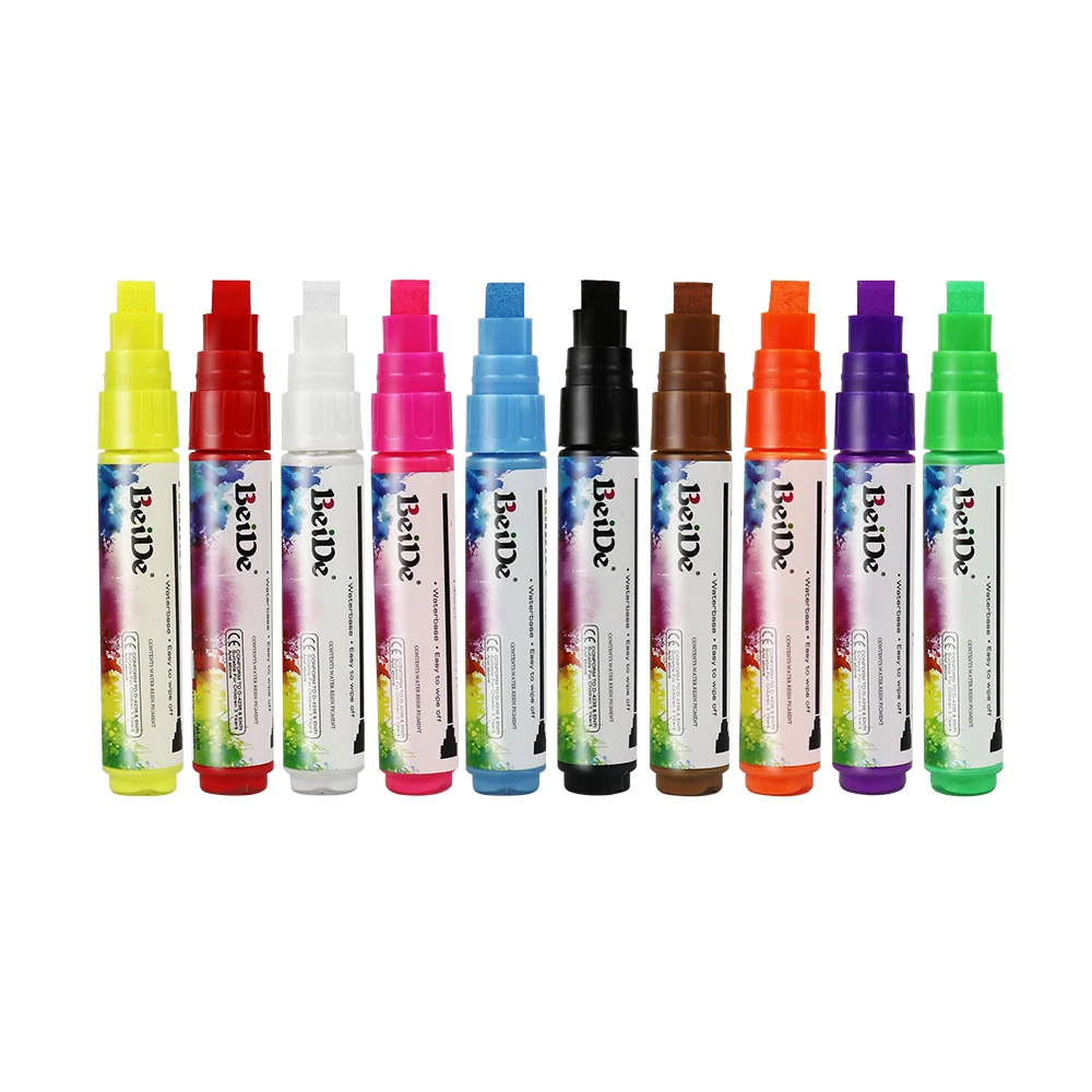 1 Pcs 10 Colors Highlighter Fluorescent Liquid Chalk Marker Pens for Art Painting LED Writing Board Blackboard 8mm