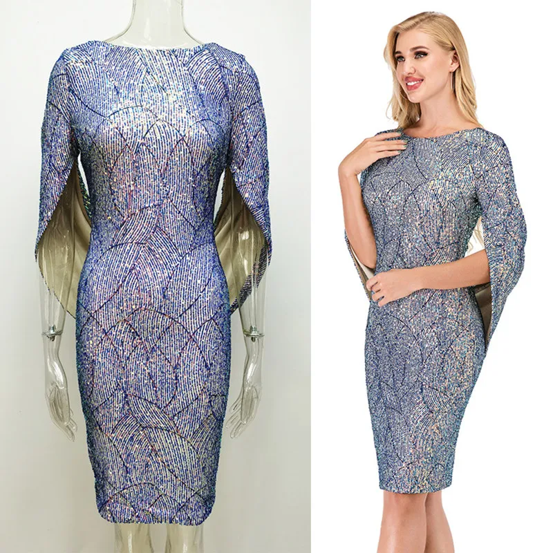

Sexy Elegant office Sequin Dress Women Summer vintage Club Mini Evening Party Bodycon Dress casual woman dresses