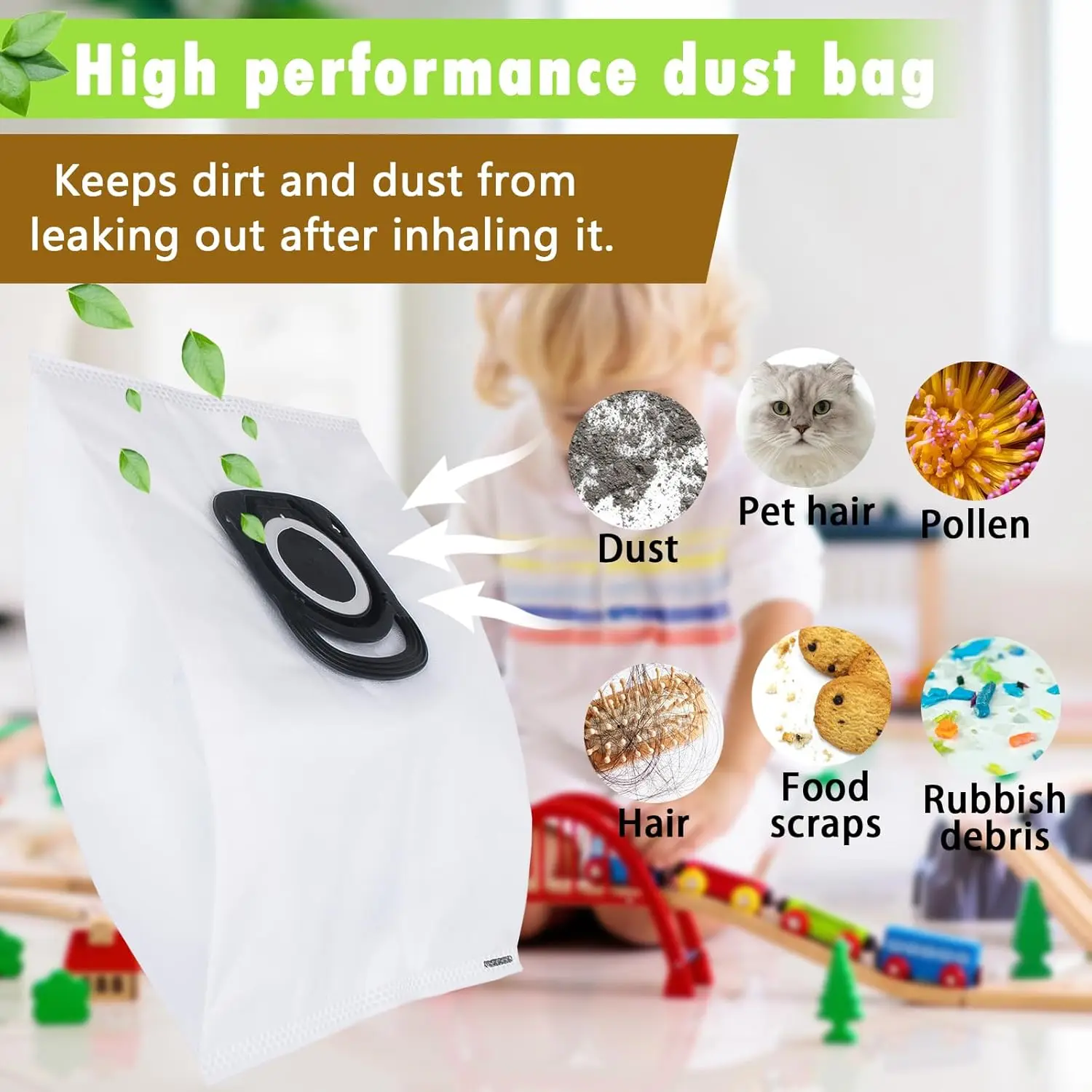 ZZ-Clan 10 Bolsas Para Aspiradoras Rowenta Compacteo Ergo RO 5255, Bolsas De Polvo (+ 2 Filtros - NV624