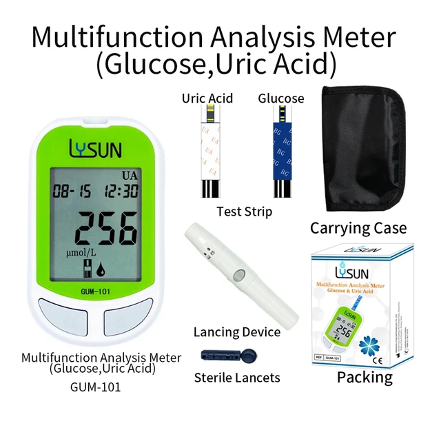 2in1 Uric acid and blood glucose meter with Test Strips