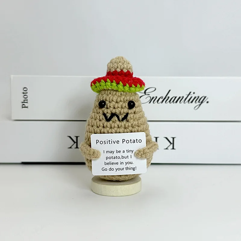 Funny Positive Crochet Sunshine Doll Desktop Ornament Handmade Cheer Emotional Support Positive Sun with Card Home Party Decor 15 Se21aa3ead3924e3ba8921bcc758c61b0r