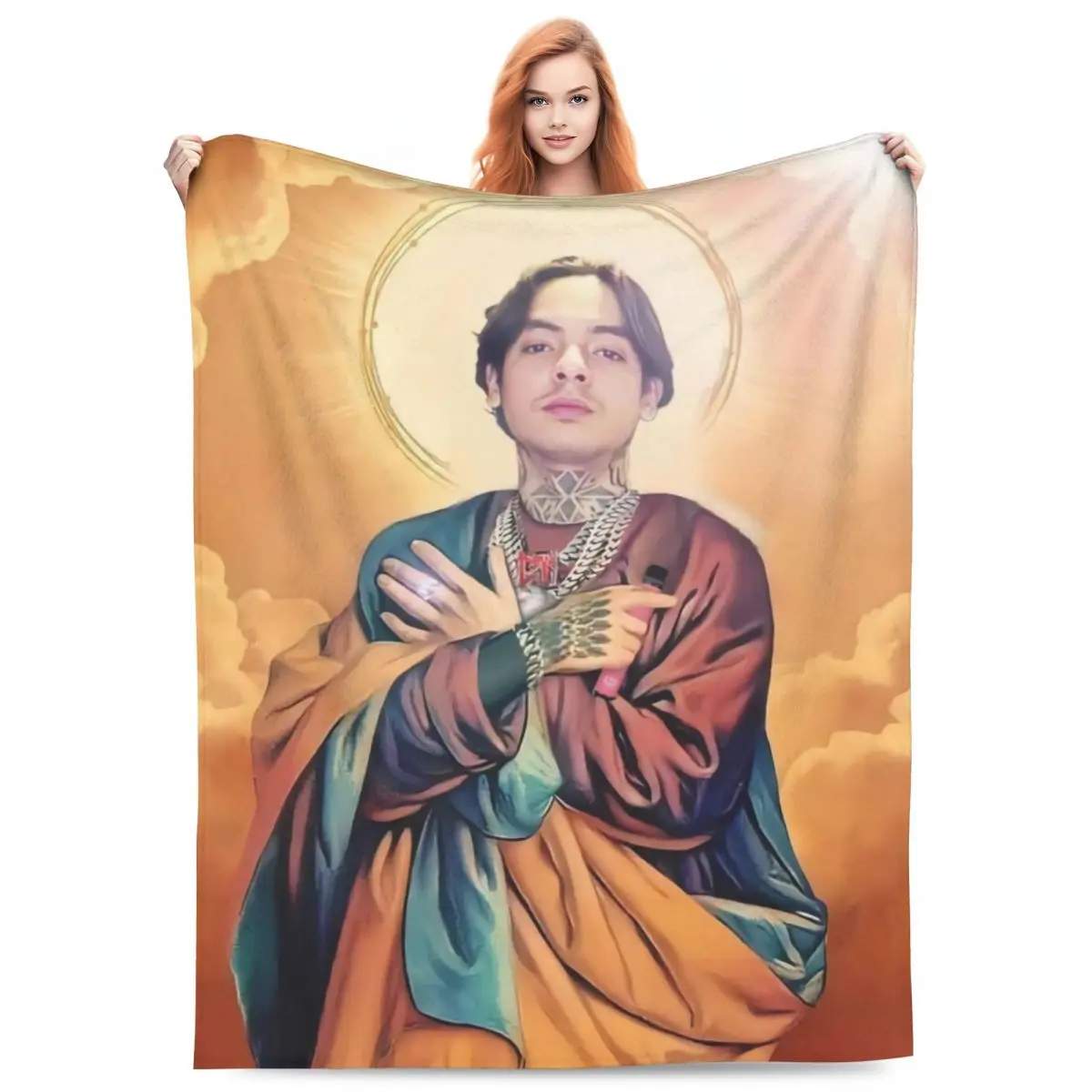 N-natanael-Manta de franela para el hogar, colcha de franela cálida, suave y personalizada para exteriores, ideal como regalo para cantantes, viajes divertidos de Jesús y oficinas