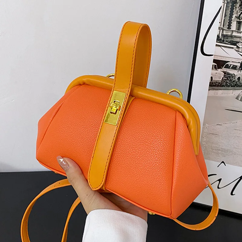 Women Handbags PU Leather Small Handbag Clutch Silver Shell Clip Gold Blue Crossbody Shoulder Bags
