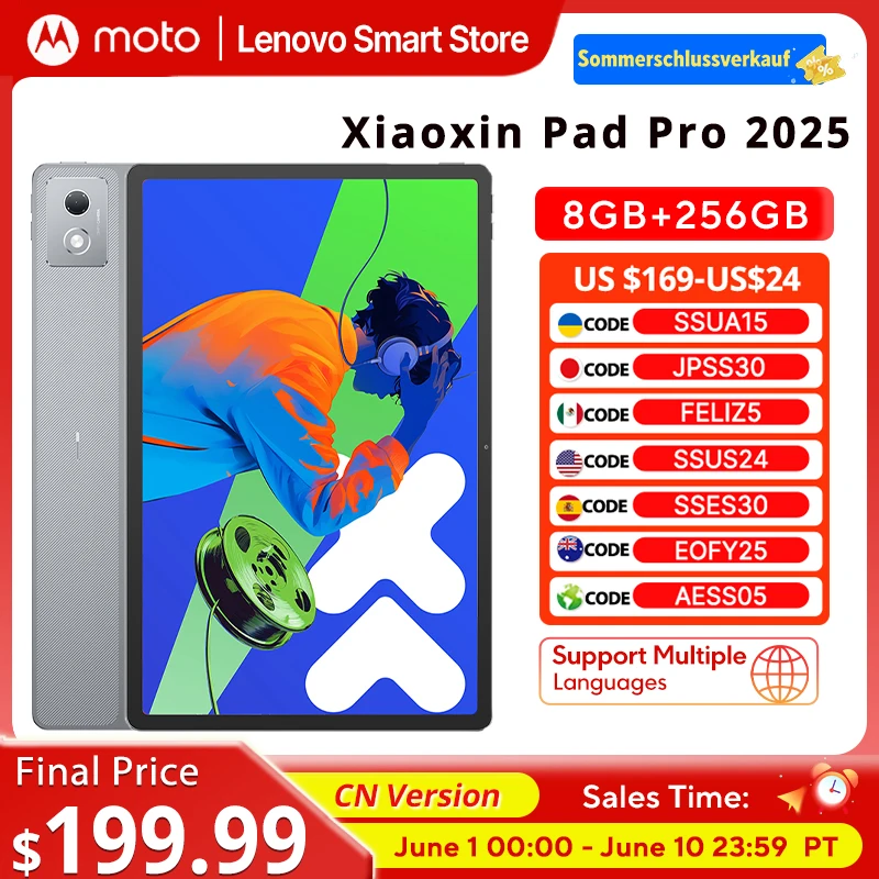 Original CN Version Lenovo Xiaoxin Pad Pro 2025 12.7 inch Tablet Dimensity 8300 2.9K 144Hz Display 10200mAh Android 14 Pad PC 1