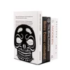 2Pcs Black White Skull Desktop Bookends Office Desktop Book Organizer Home Bookends Iron Book Ends Holder Book rack Stand Shelf 3