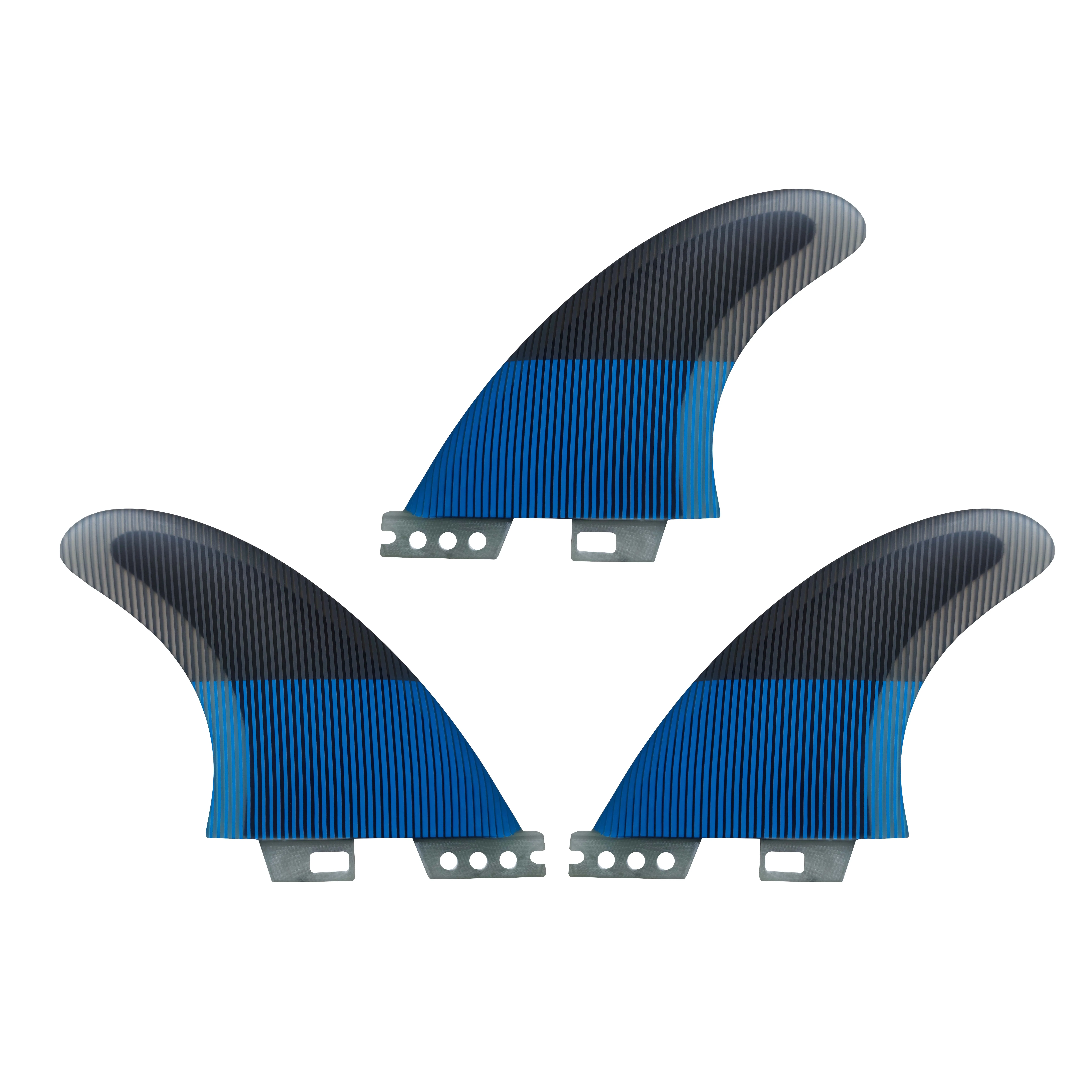 MF Surfboard Fins Blue/Black 3pcs Medium Thruster F II Surfing Fins