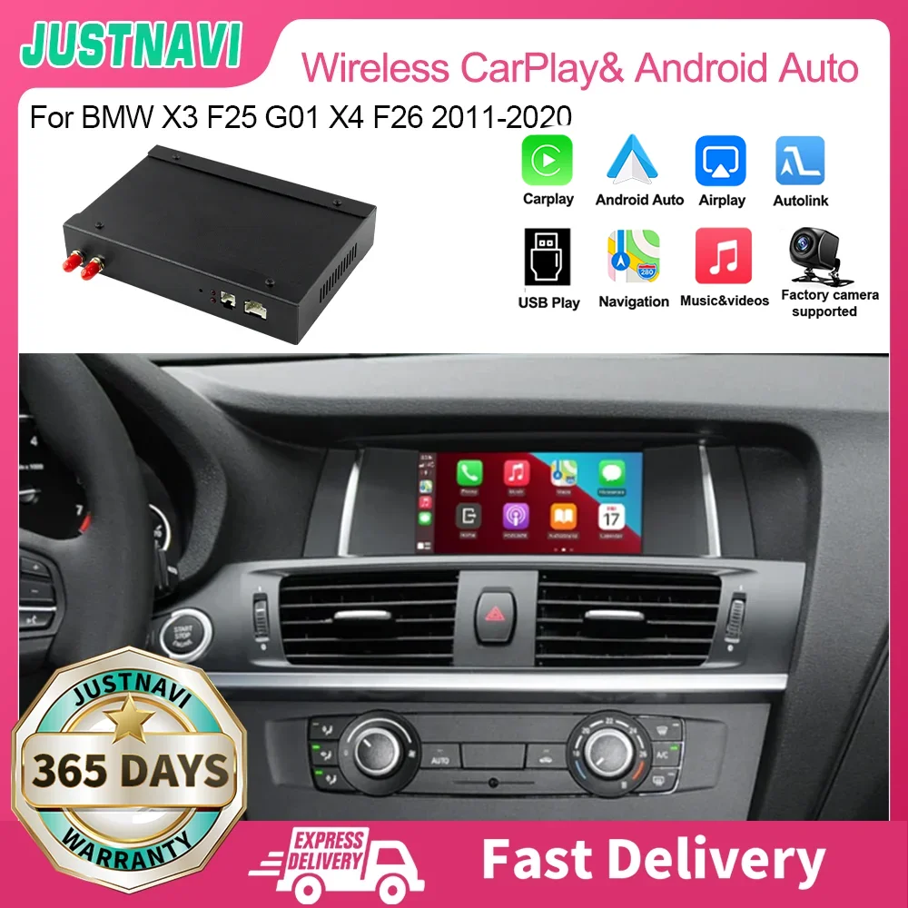 Justnavi Wireless Carplay Box Per Bmw X3 F25 G01 X4 F26 Muslimnbt Evo System Android Mirror Link Airplay Carplay Function