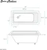 Well Made Forever SM-DB569 Voltaire 60"x30" Acrylic Drop-In Bathtub Beautiful Reversible Drain Designed for Durability 2