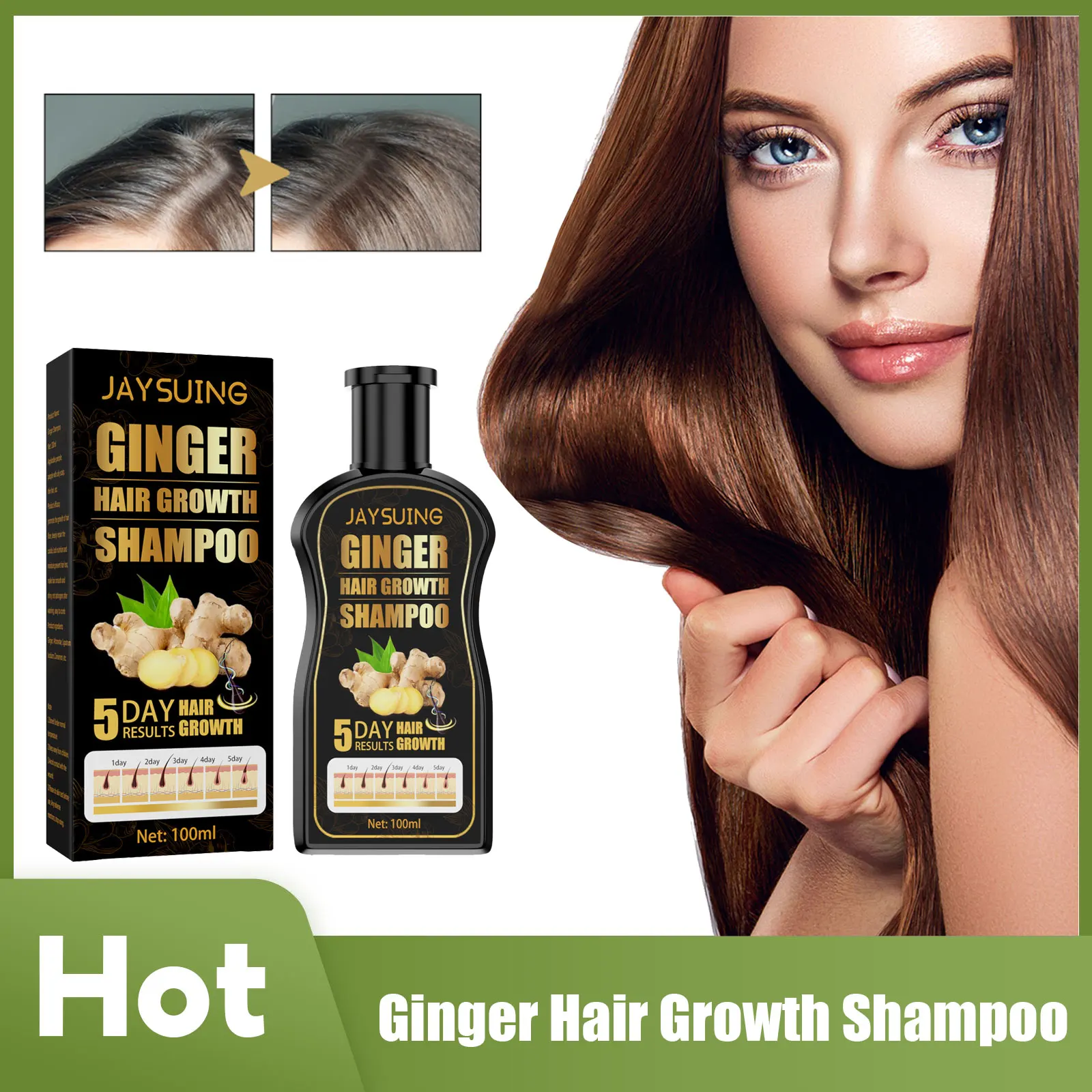 

Ginger Anti Hair Loss Shampoo Scalp Treatment Hairs Regeneration Cleaning Anti Dandruff Itching Oil Control Hair Growth Shampoo