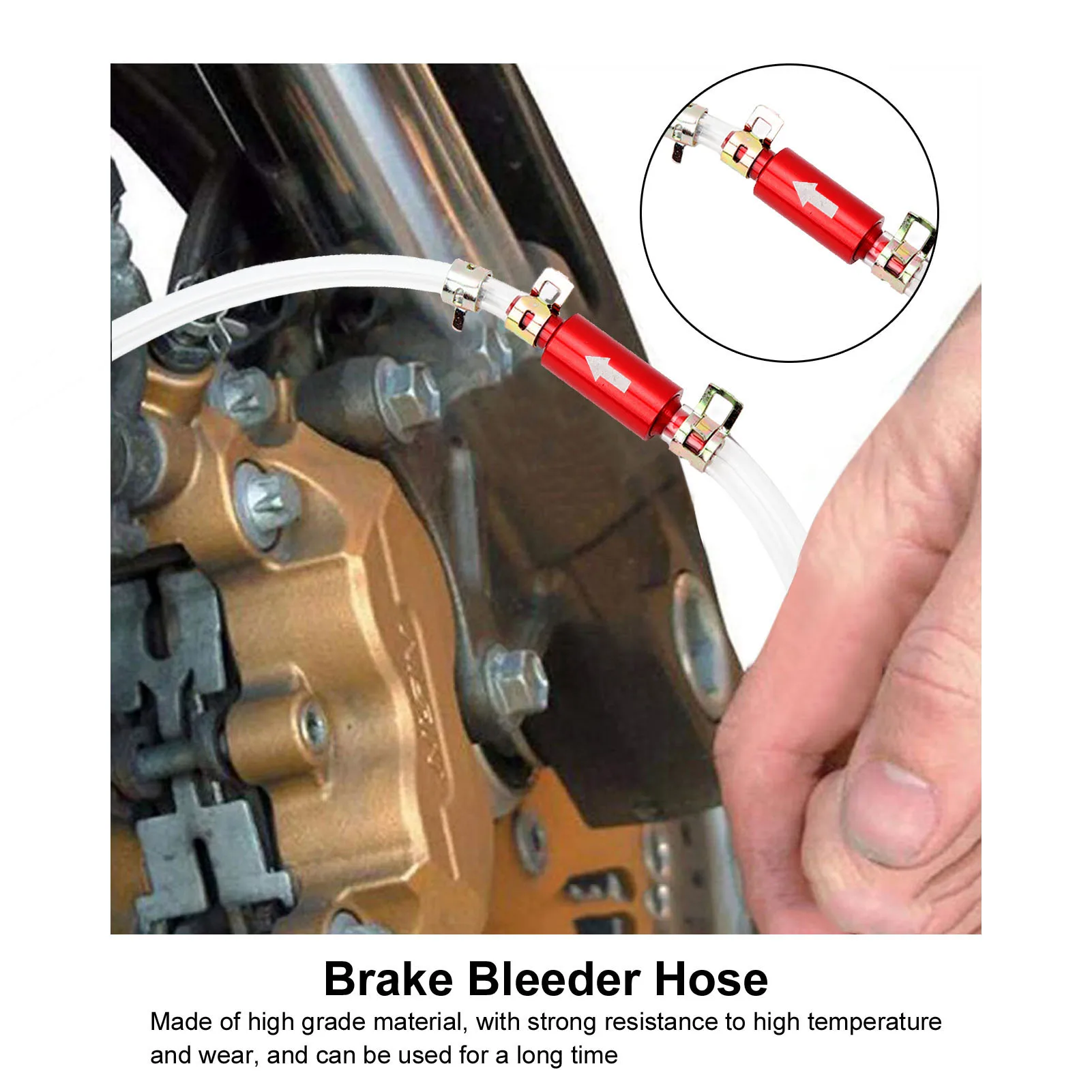 Brake Fluid Clutch Bleeder Hose 6MM One Way Check Valve Tube Bleeding Tool Kit 2pcs Universal for Motorcycle Car