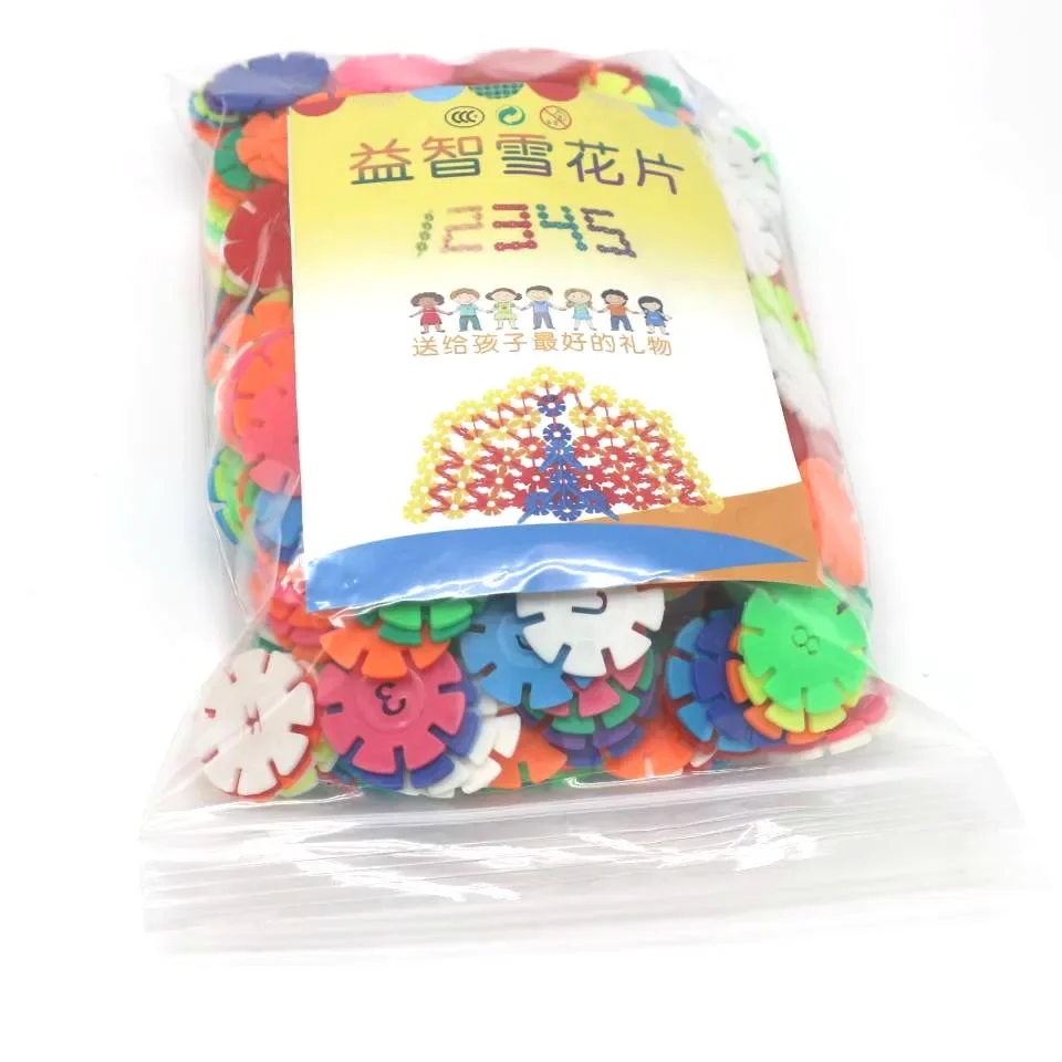 500Pcs/Pack Building Blocks Children's Plastic ABS Snowflake Shape Kids Educational Toy Assemblage Colorful Model Building Kit