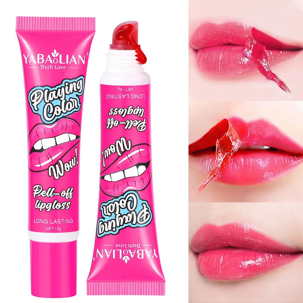 6 Colori Tear Off Lip Gloss Waterproof Matte Gloss Long Lasting Antiaderente Rossetto Stain Tattoo Magic Color Peel Off Mask Tint