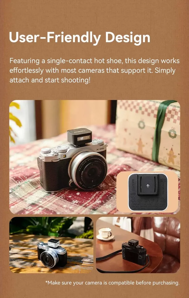 ZENIKO Mini Retro Flash for Fuji XM5 Sony ZVE10 Nikon Canon