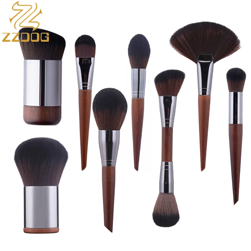 ZZDOG Single Facial Professional Cosmetics Tools Деревянная ручка Большая пудра Румяна Кисти для
