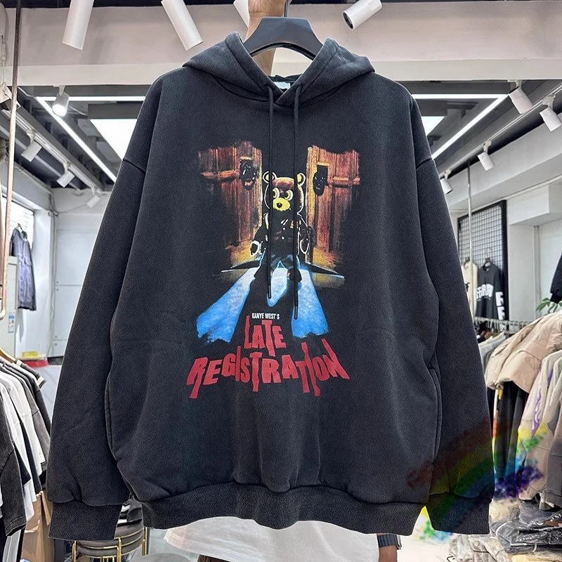 

Kanye West Bear Hoodie For Men Women Kanye's Concert Pattern Tops Coat Hooded Pullover