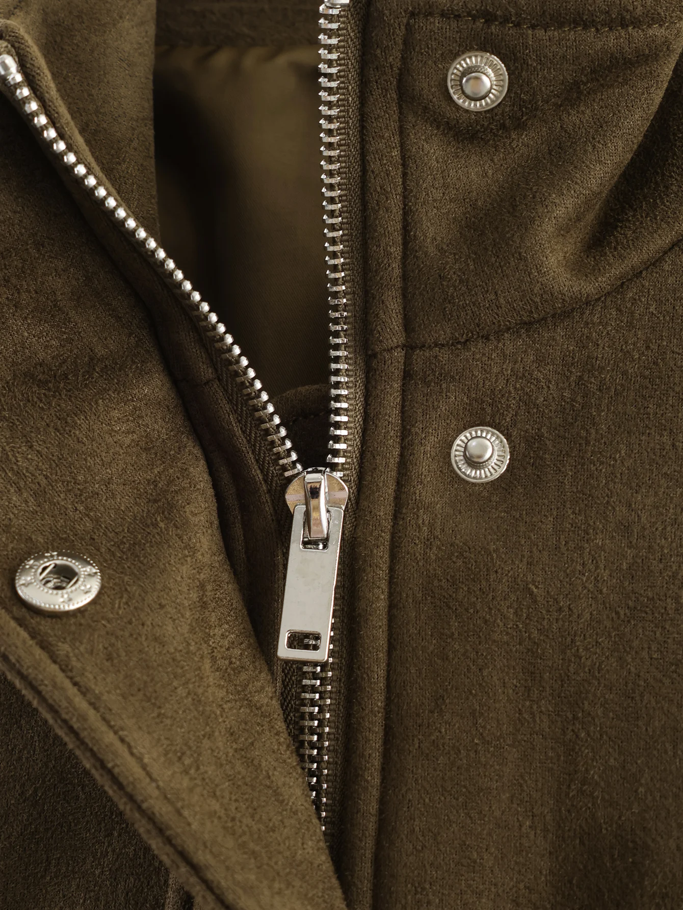 Women Vintage Suede Jacket Loose Zippers Pockets Outerwears Long Sleeve Green Coats Lady 2025 Autumn Winter Jacket Streetwear