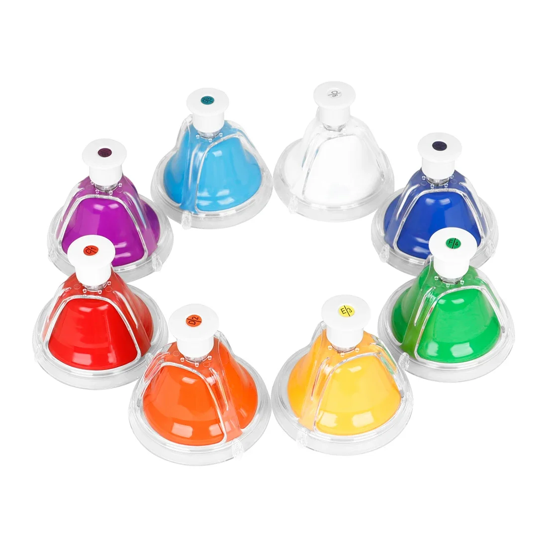 Orff 8-Tone Bells Transparent Cover Lesson Bells Percussion Musical Instruments Clapper Bells Children's Toys Baby‘s Gift