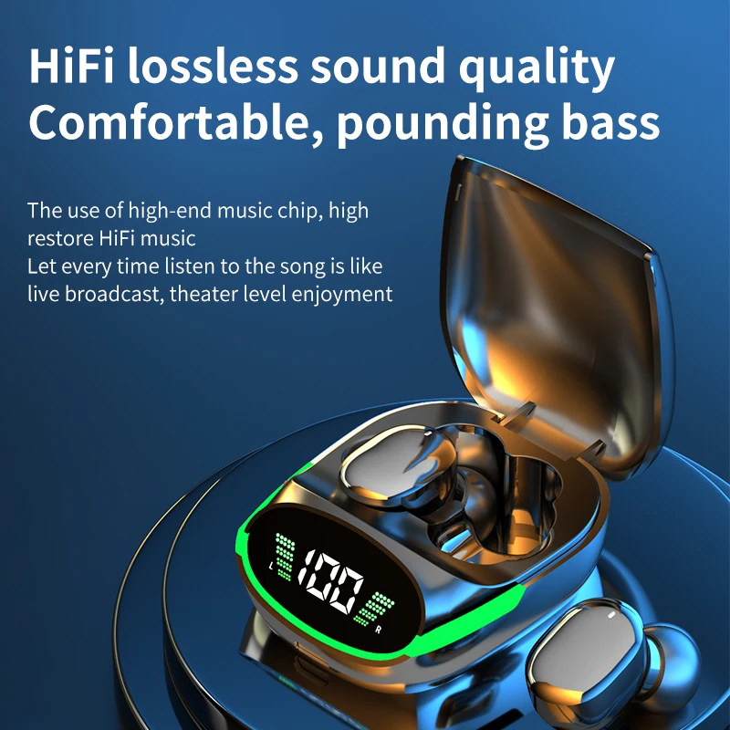 

Bluetooth Earphones Hidden In-Ear Small Earbuds Ergonomics Wireless Headphones with Microphone Charging Case Type-c Charge