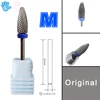 RolinStar Original Carbide Left Handed Person Flame Large Cone milling cutters removel gel polish varnish Nail Drill Bit 6
