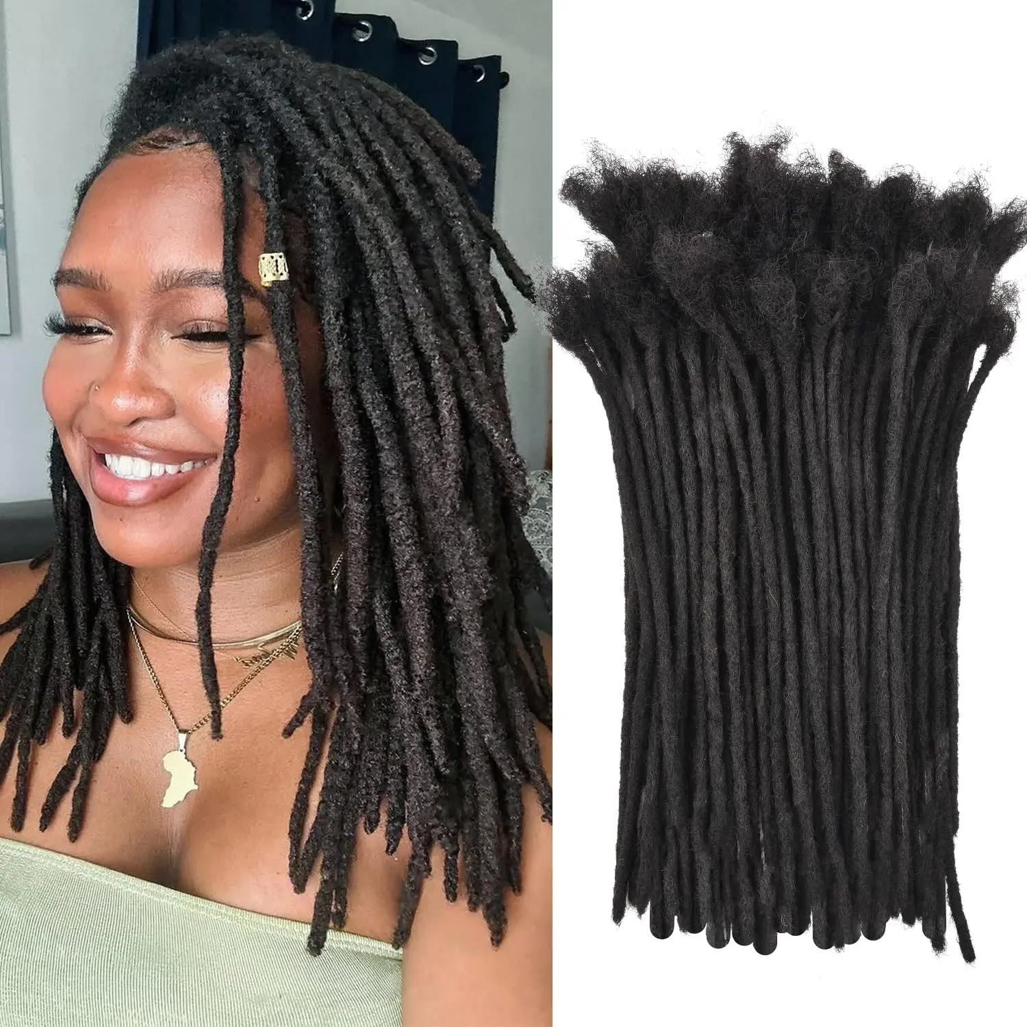 Teresa Dreadlock Extensions Synthetic Hair 10-18 Inch 0.8cm Width Locs Extension Synthetic Hair 15-45 Strands Full Extensions 1