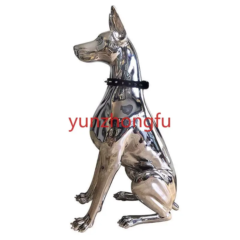 

Decoration Statues European Style Creative Home Decor Electroplate Resin Dog Sculpture Ornaments Large Landing Home Living Room