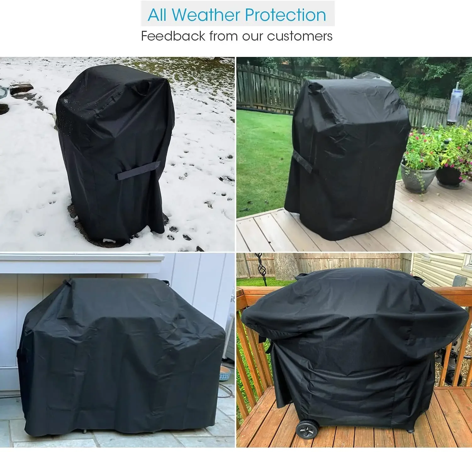 Dust-proof Waterproof Rain-proof and Sun-proof Cover Barbecue Oven Cover UV Resistant Heavy Duty Carbon BBQ Grill Cover 4