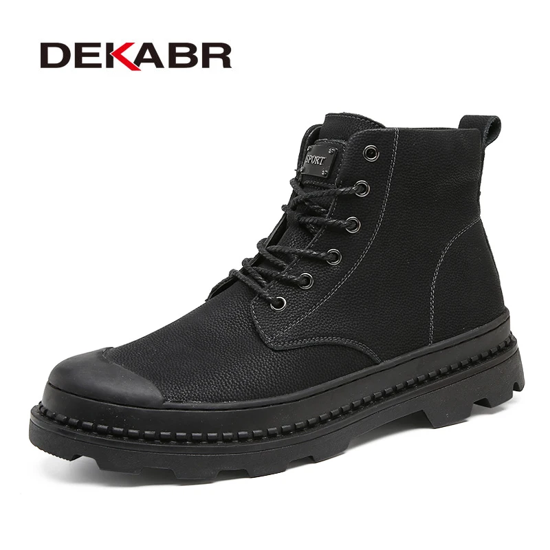 DEKABR Men Snow Boots 2022 Fashion Work Boots Waterproof Snow Ankle