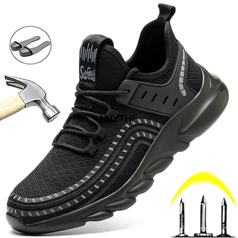 

New Safety Boots Work Shoes Male Steel Toe Shoes Boots Men Puncture-Proof Work Sneakers Indestructible Safety Shoes Women shoes