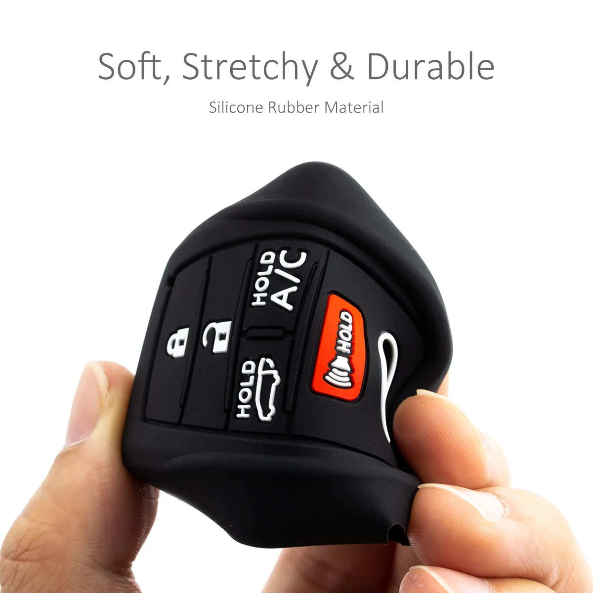Silica Gel 5 Button Car Key Case Fob Chain Cover Toyota RAV4 Prime bZ4X Subaru Solterra 2025 key case key case cover car key shell remote control case cover