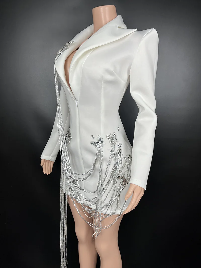 Charming Beaded Show Costume coat 2024 Popular Singer Stage Performance Wear Drag Queen Outfit Clubwear Festival Party Clothing