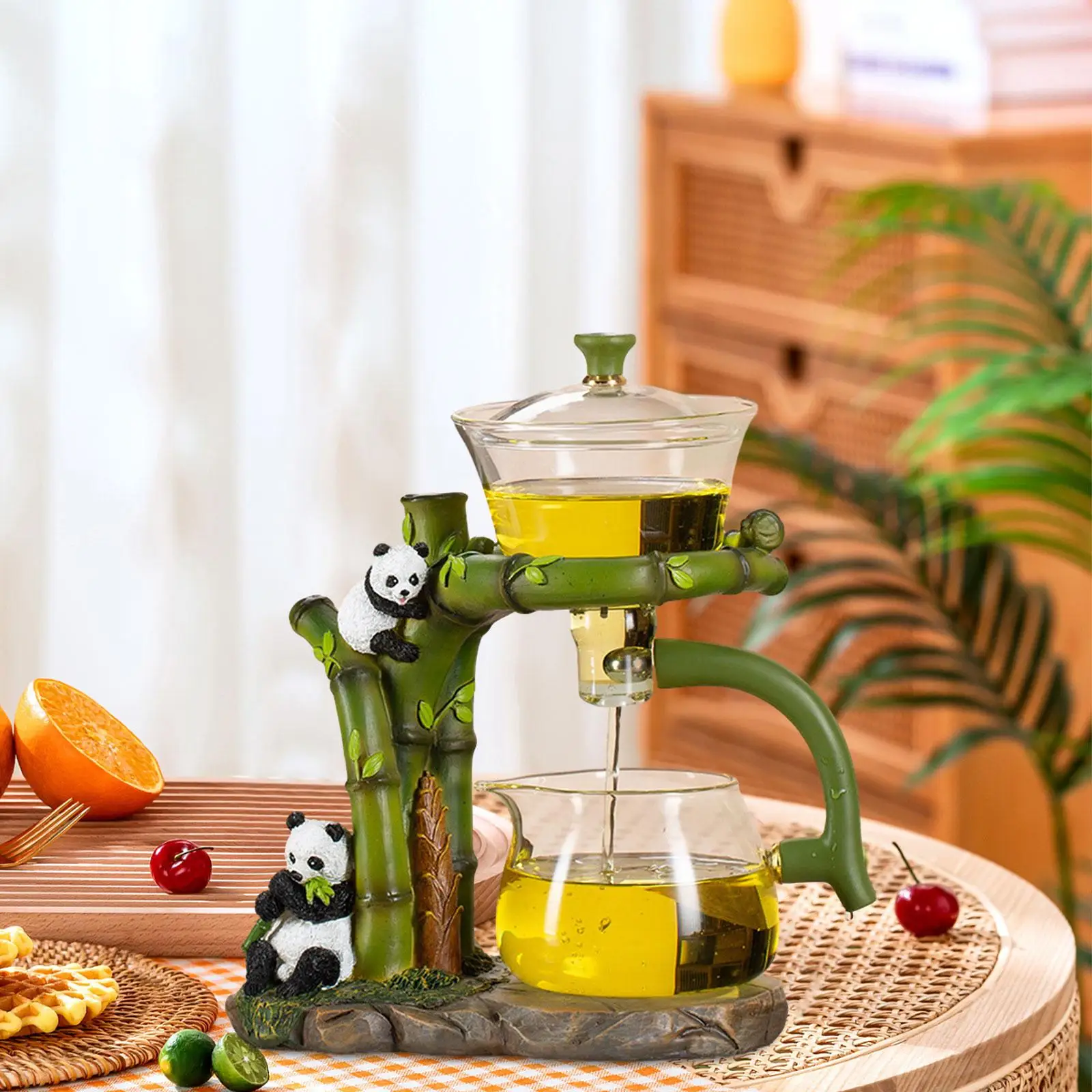 

Lazy Kungfu Tea Set Water Diversion Rotating Cover Bowl for Reception Office