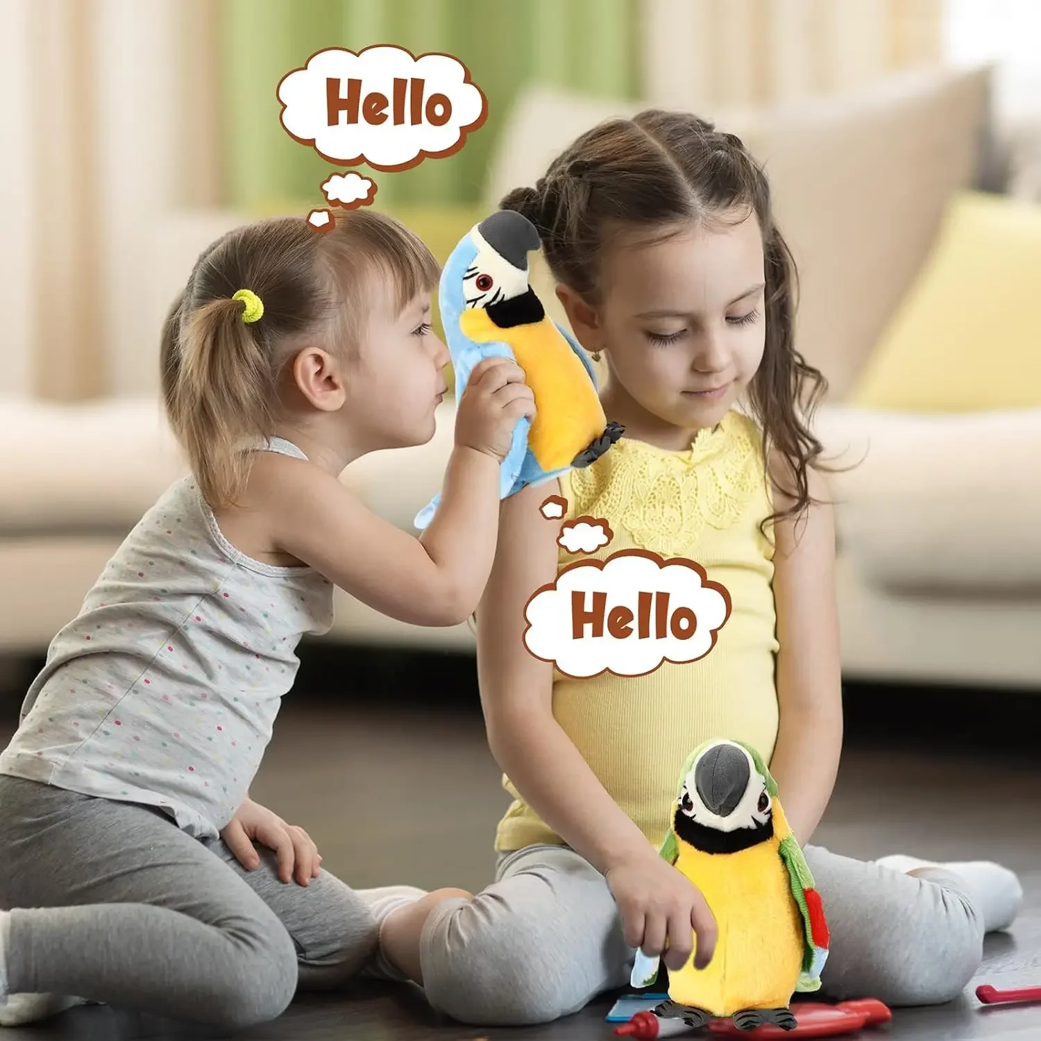 Parrot Toy Bird Toy Talking Parrot Toy Repeat What You Say Interactive Stuffed Animal Plush Toy for Kids Record Parrot Waving Wings Funny Bird