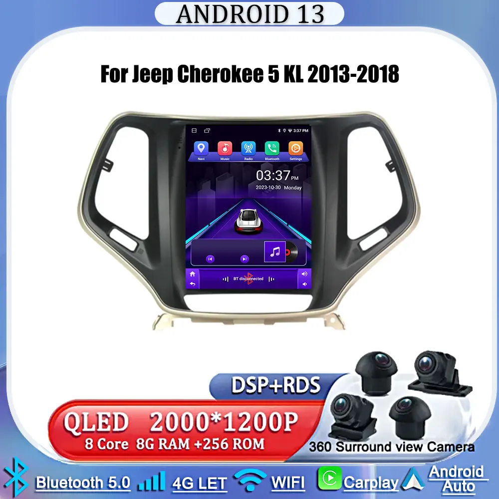 Android 13 For Jeep Cherokee 5 KL 2013-2018 For Style Android Car Multimedia Player Navigation Intelligent System