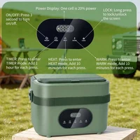 Boîte à lunch chauffante sans fil portable Gison 1,5 L, 18000 mAh, affichage LED, 60 W, chauffe-aliments pour le travail, les voyages et la voiture 3