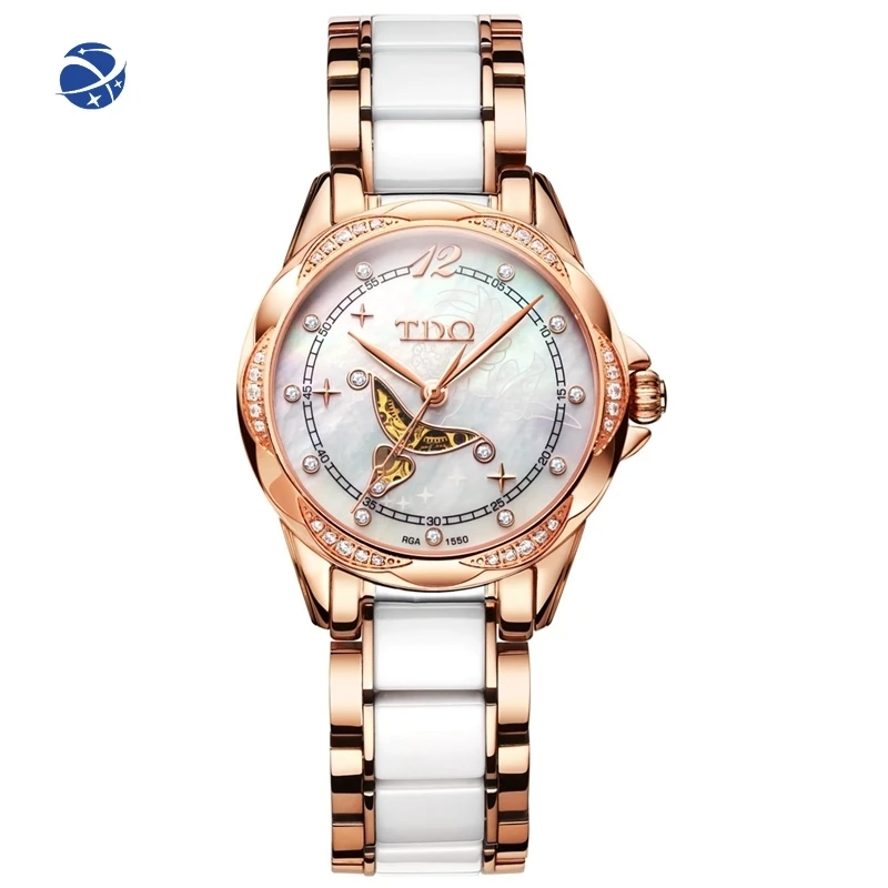 

Yun Yi Women Watches Waterproof Ceramic Quartz Watch For Woman Clock Top Brand Luxury Fashion Ladies Diamonds Style Wristwatches