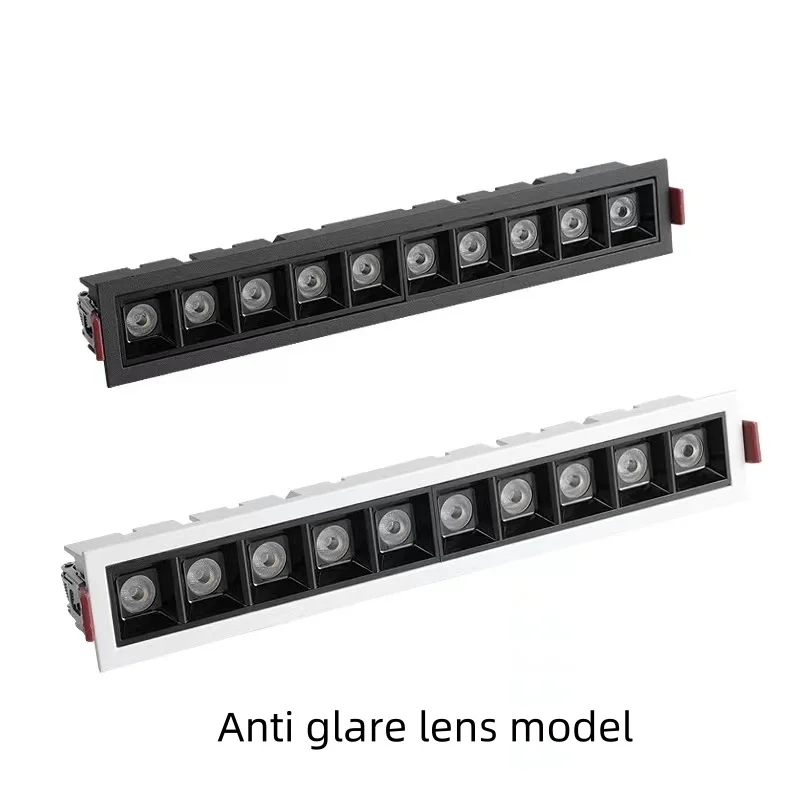 Line light embedded grille light strip anti glare spotlight LED85-265V high luminous efficiency no main light design 6