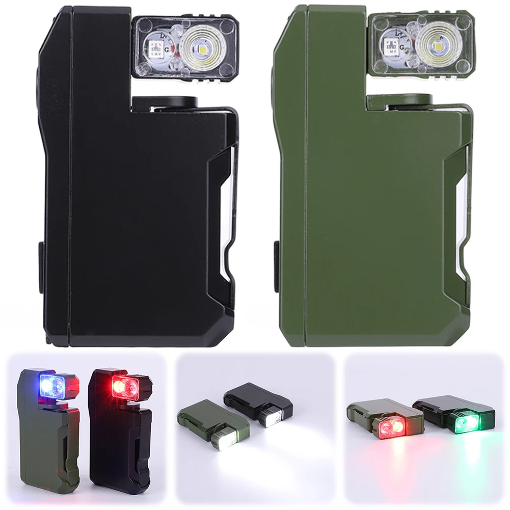 EDC Pocket Flashlight Compact Torch Dual Light Source Portable Flat Flashlight IPX6 Waterproof LED Flashlight for Camping Hiking