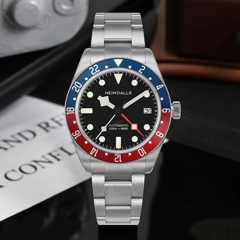 

Часы Heimdallr BB58 GMT для дайвера NH34 часы с сапфировым стеклом с AR-покрытием 200 м водонепроницаемые BGW9 суперсветящиеся часы 39 мм GMT