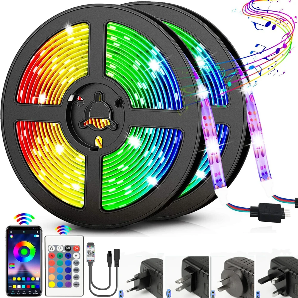 LED Strip Light RGB 5050 Flexible Diode BackLight Lamp Fita Luces 24Key Bluetooth APP Controller Christmas Party Bedroom Decor