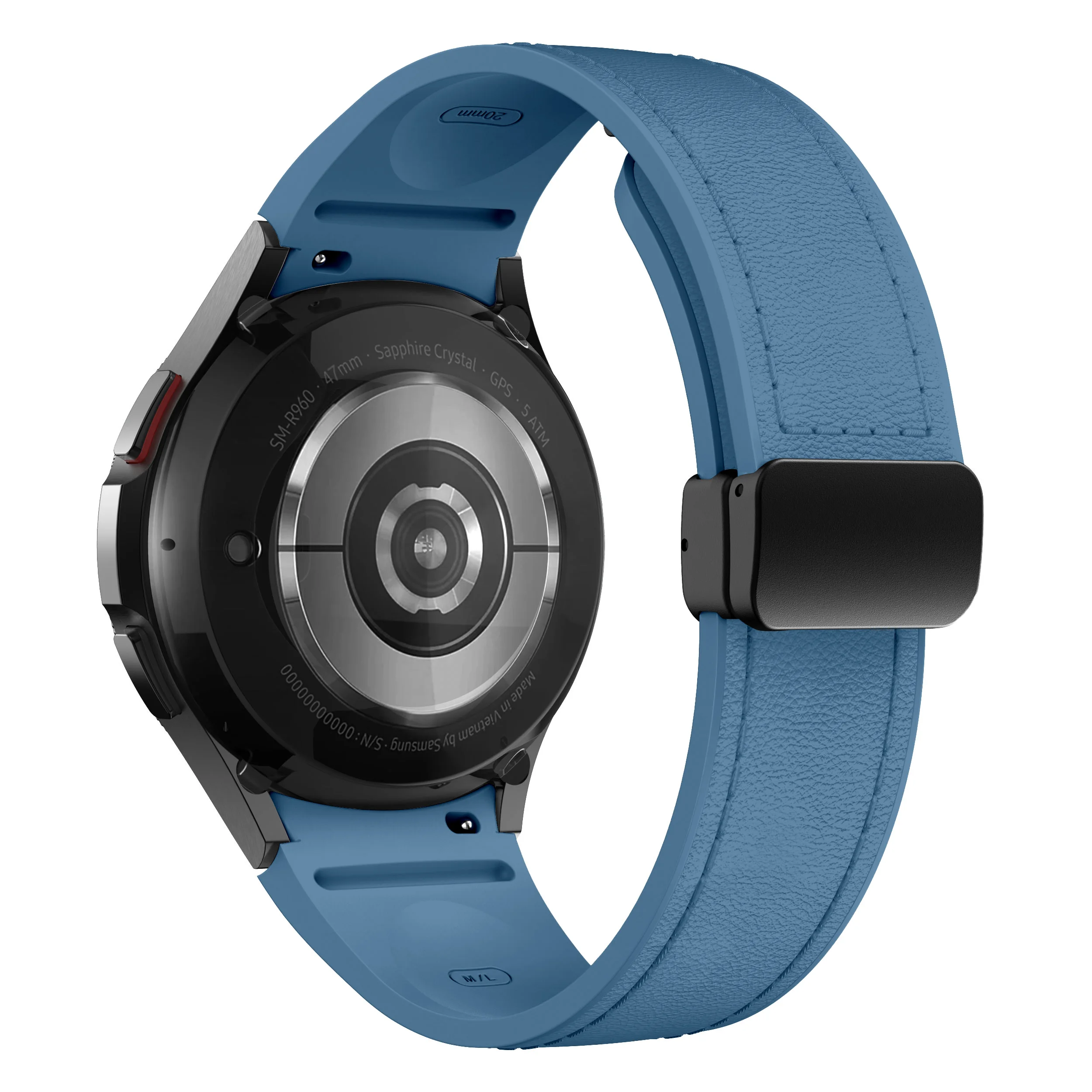 Premium Dual-Material Leather and Silicone Watch Strap Bracelet