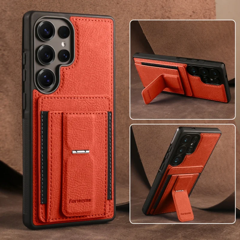 Kickstand Leather Wallet Phone Case Cover