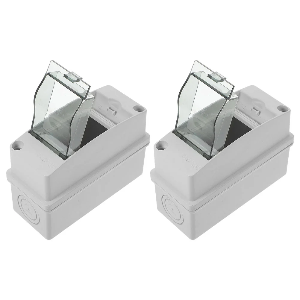 

2 Pcs Way Distribution Box Small Plastic Boxes Electrical Electronic Consumer Unit Abs Weather Proof