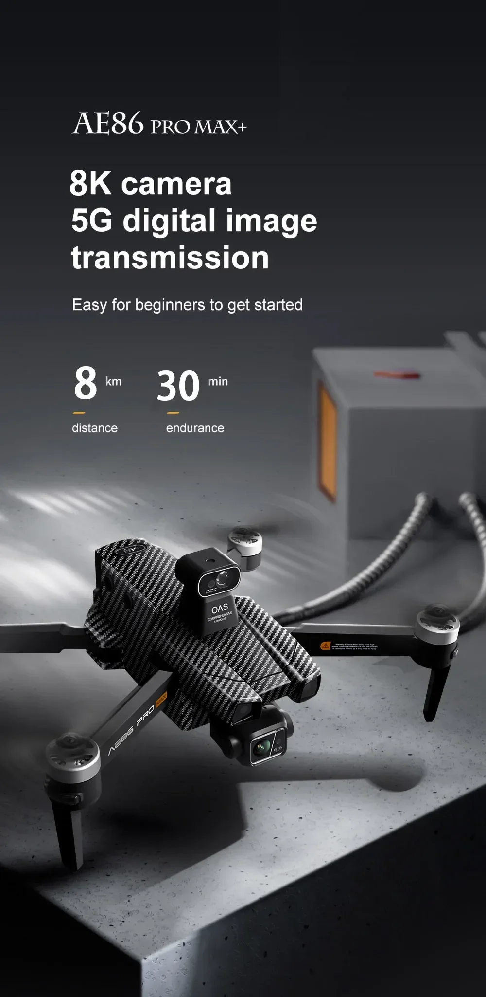 Description Picture 2 of itemAE86 PRO Max Profesional Drone with 8K HD Camera 3-axis gimbal Aerial Photography Obstacle Avoidance FPV GPS Dron RC Quadcopter