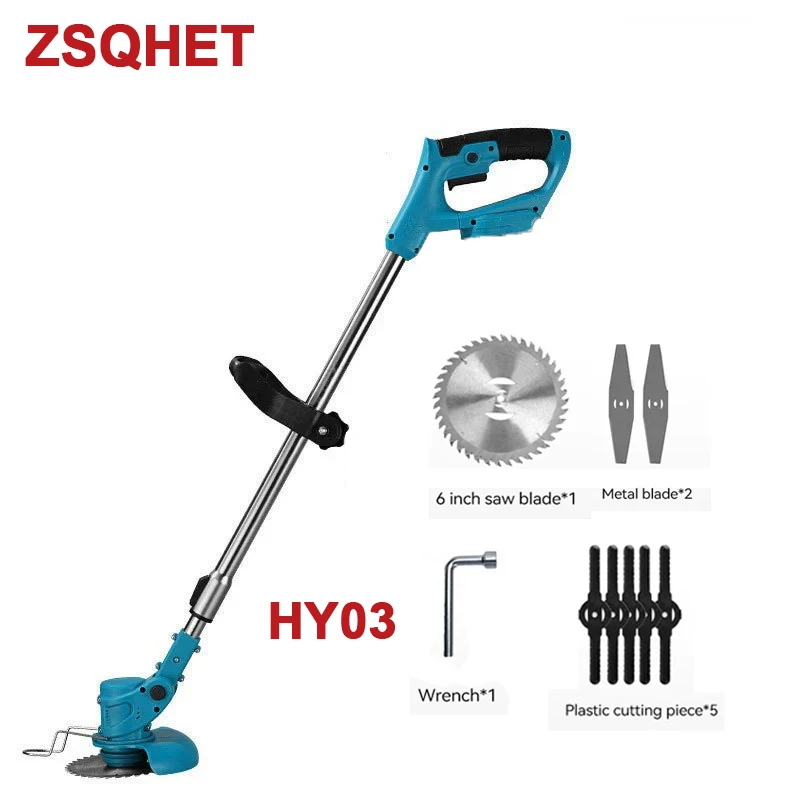 Акумуляторний ручний електричний тример Abeden, регульована газонокосарка, садовий інструмент, сумісний із акумулятором Makita 21 В HY-01