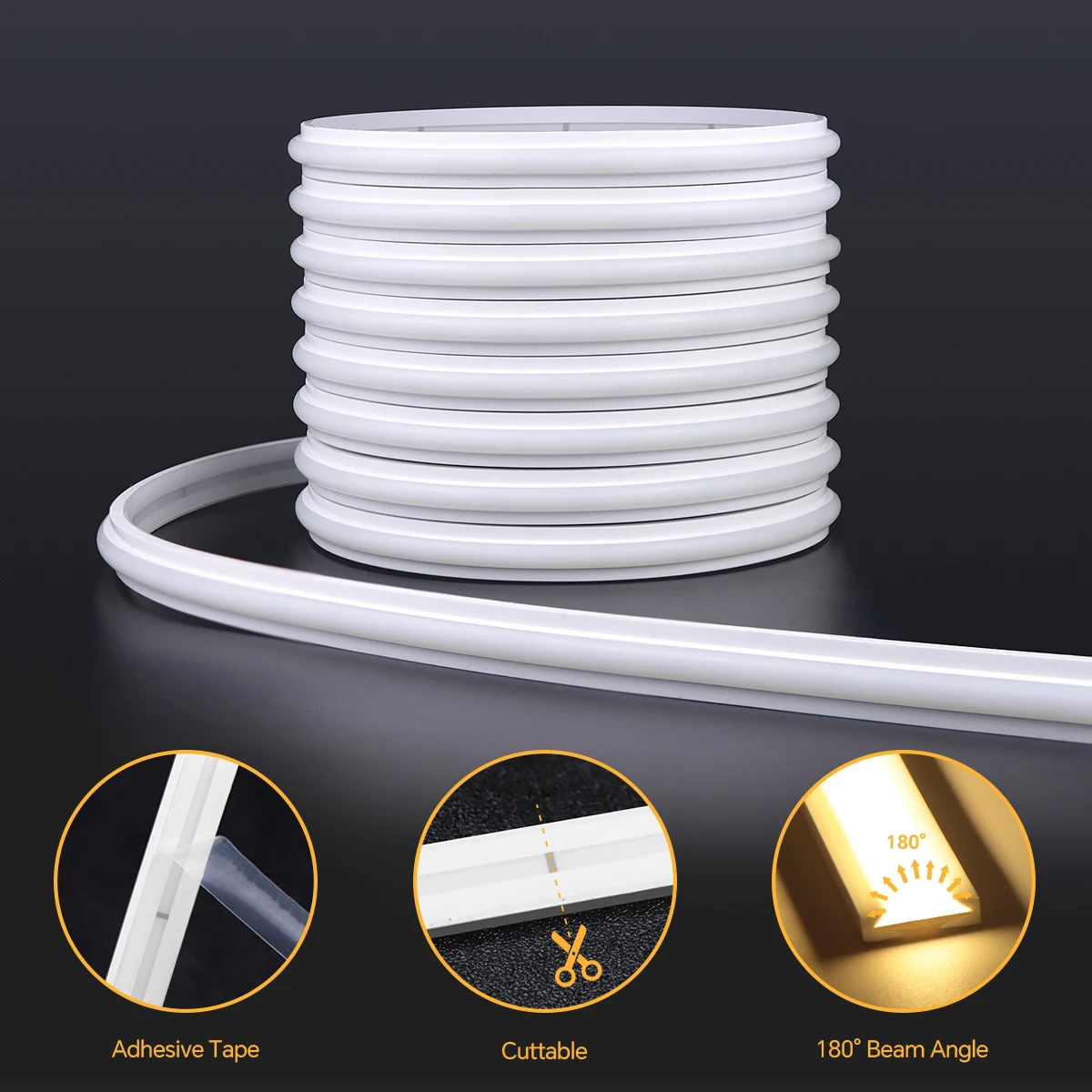 2/4/6Pcs 블루투스 24V COB LED 스트립 라이트 솔리드 네온 튜브 자체 접착 방수 테이프 홈 내장형 음향 벽 패널 장식