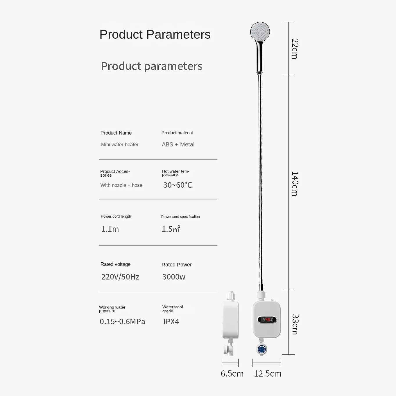 3000W Electric Thankless Mini Instant Hot Water Heater bathroom Faucet Tap Heating 3 Seconds Instant Heating Machine electric water heater