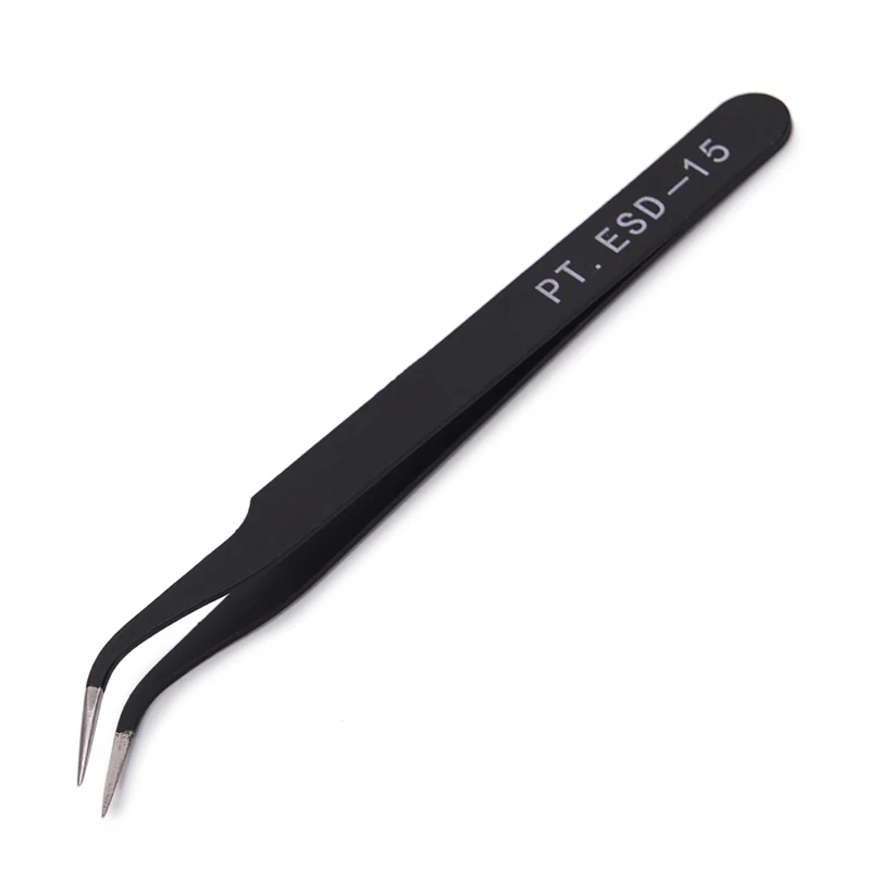 Antistatic Black Manicure Tool Acrylic Gel Nail Art Rhinestones Sequins Paillette Picking Nipper Tweezers HOT 5